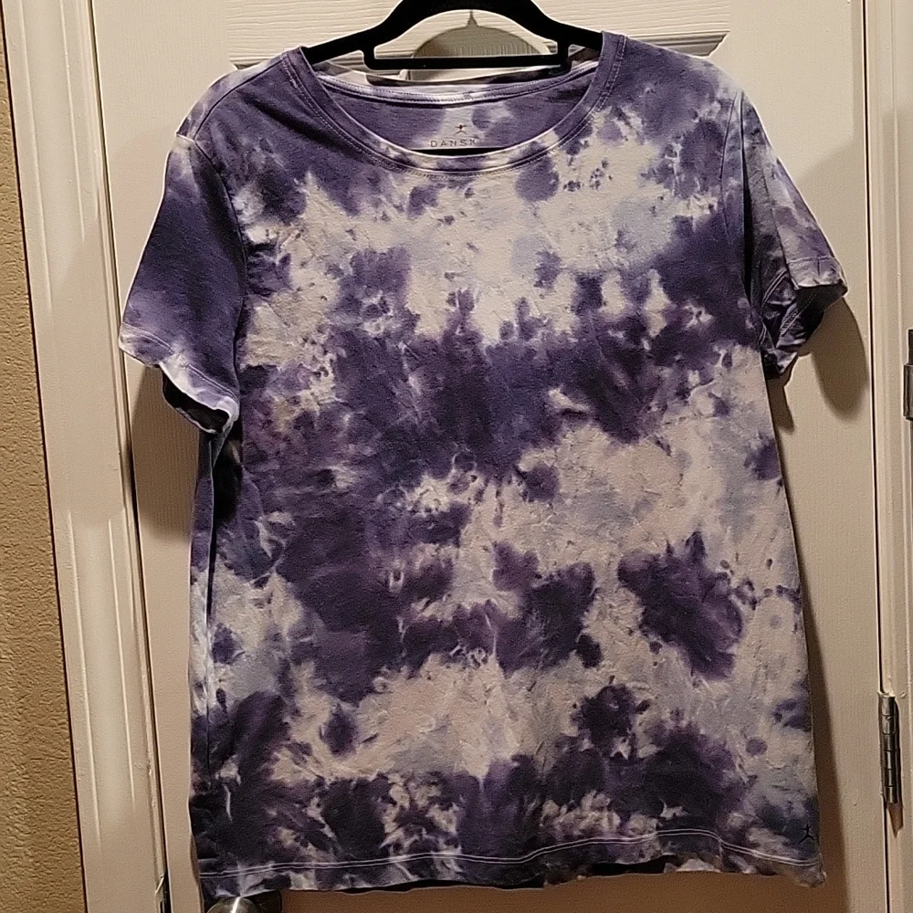 Danskin Blue Tie Dye Tee Size L